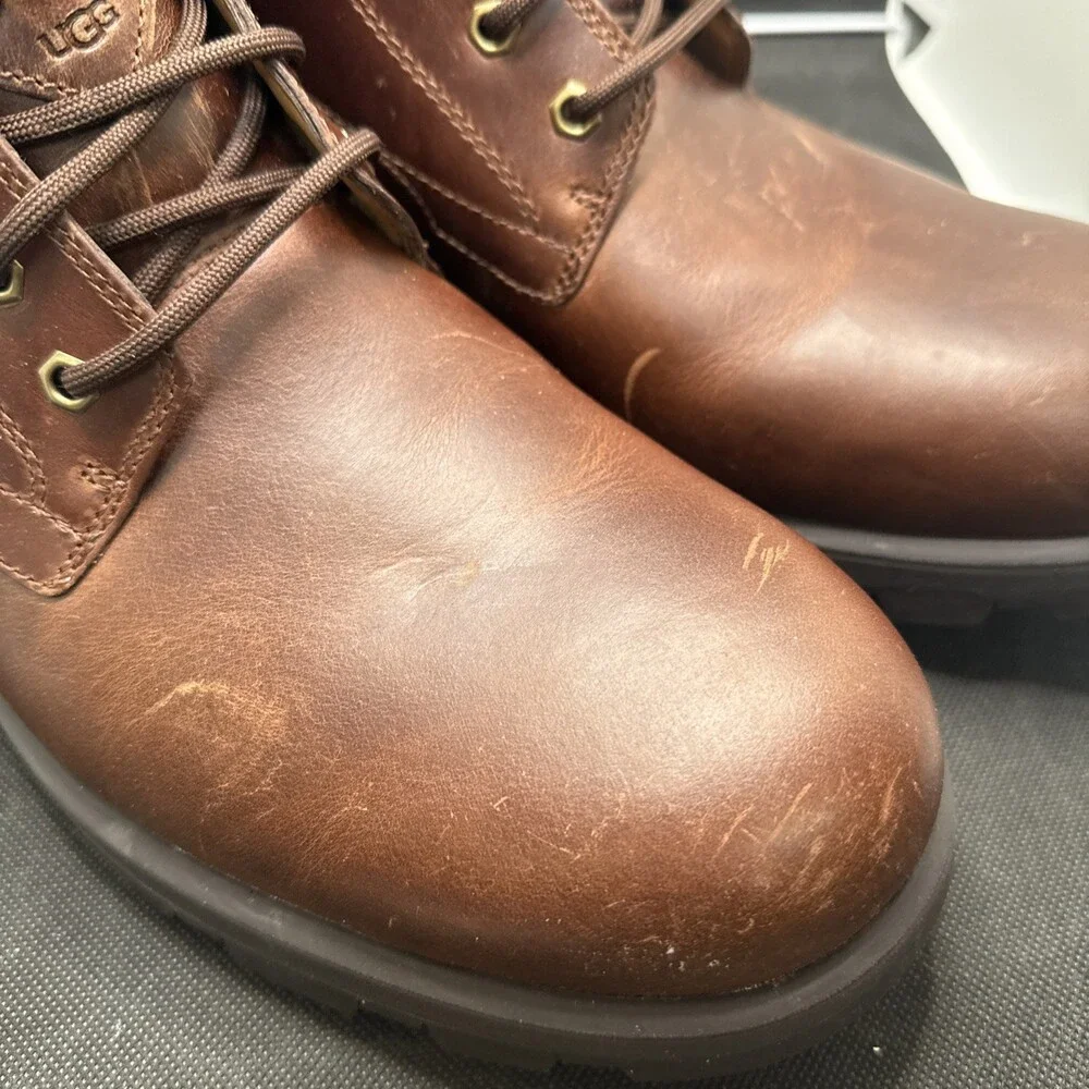 Ugg Kirkson 1120992-CLTHR Boots Men's 12 Chestnut Leather Waterproof Ankle UZI47